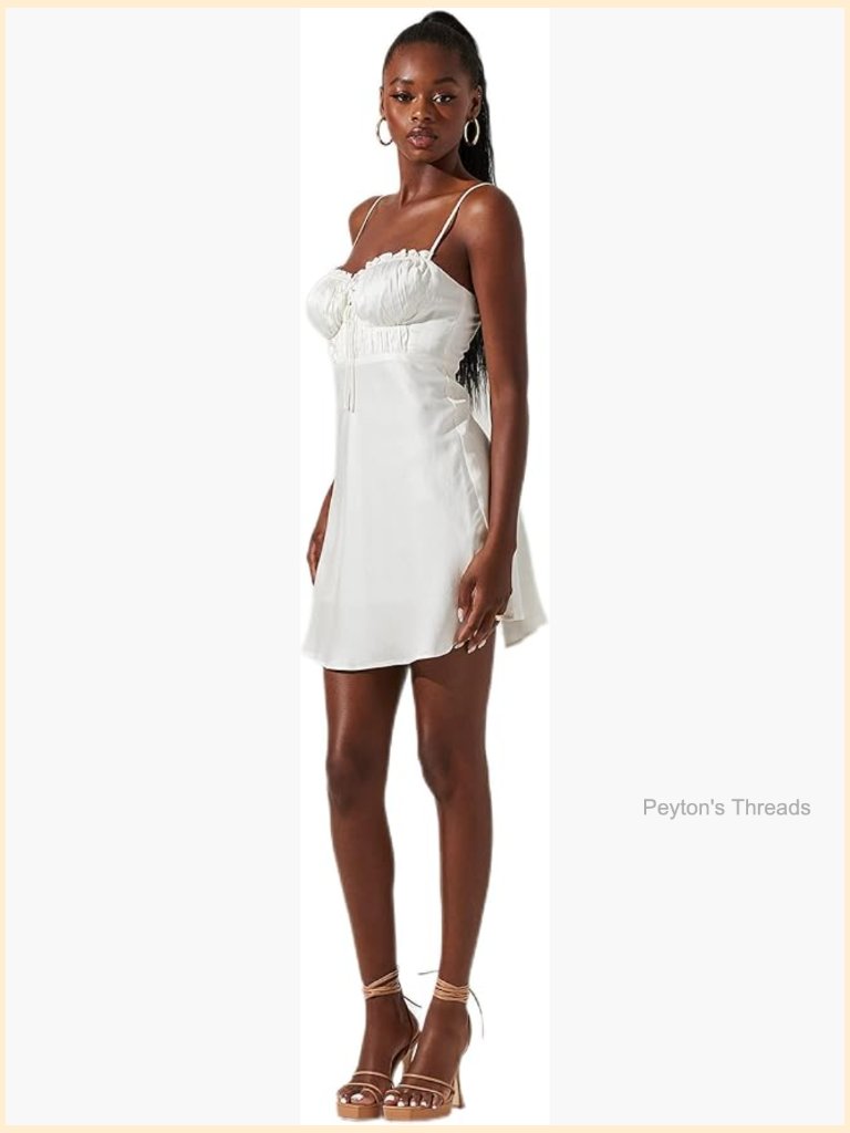 Satin Wrap Mini Dress Sweetheart Neck Sleeveless Zipper Back